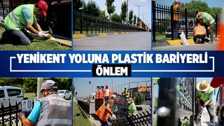 Yaya güvenliği için plastik bariyerli önlem