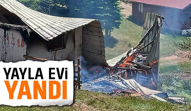 Yayla evi kül oldu