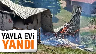 Yayla evi kül oldu