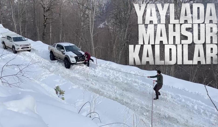 Yaylada kara saplanıp mahsur kaldılar