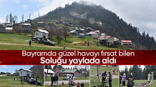 Yaylada mangal yapıp eğlendiler