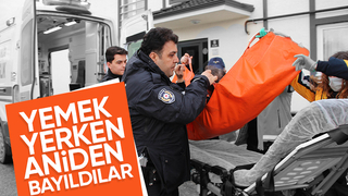 Yemek yerken bayılan karı koca hastaneye kaldırıldı