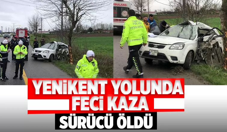 Yenikent yolunda otomobil ağaca çarptı: Sürücü öldü