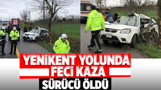 Yenikent yolunda otomobil ağaca çarptı: Sürücü öldü