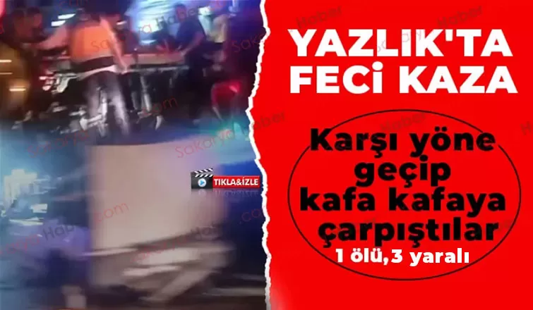 Yenikent yolunda otomobil karşı yöne geçti: 1 ölü, 3 yaralı