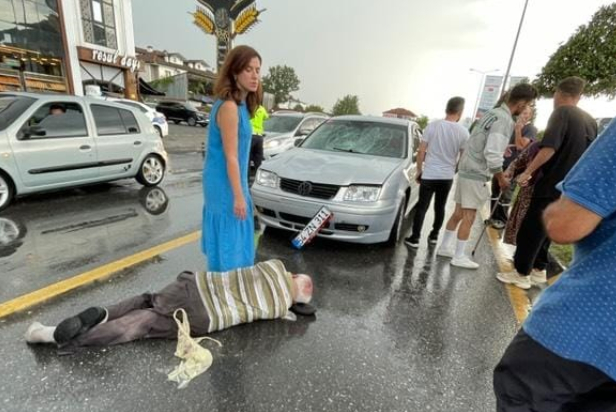 Yerde böyle ambulans bekledi