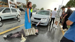 Yerde böyle ambulans bekledi