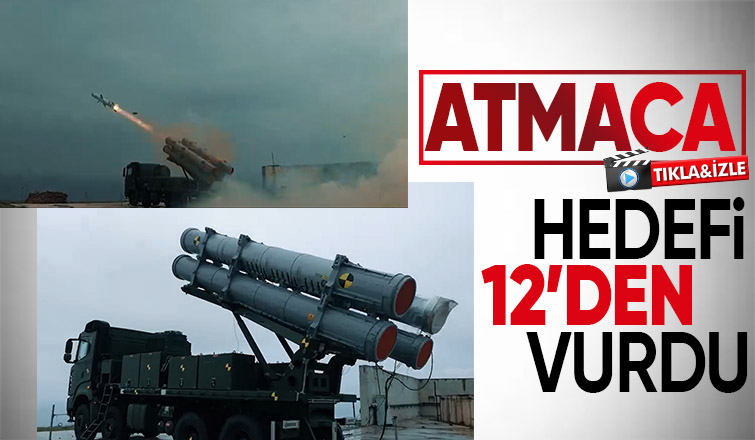 Yerli füze Atmaca hedefi vurdu