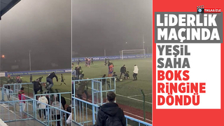  Yeşil saha boks ringine döndü