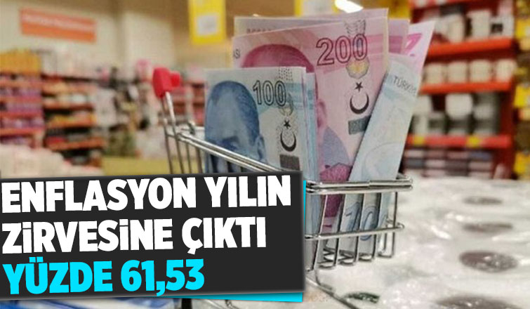 Yıllık enflasyon yüzde 61,53