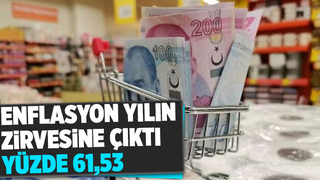 Yıllık enflasyon yüzde 61,53