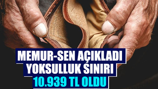 Yoksulluk sınırı 10.939 TL oldu
