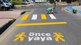 Yol çizgi ve boyama çalışmaları başladı