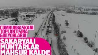 Yol kapandı muhtarlar mahsur kaldı