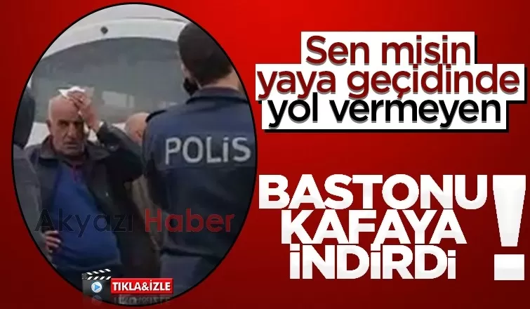Yol vermeyen sürücüyü bastonla yaraladı