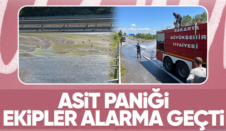 Yola dökülen asit ekipleri alarma geçirdi