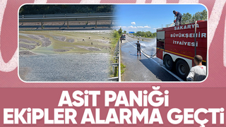 Yola dökülen asit ekipleri alarma geçirdi