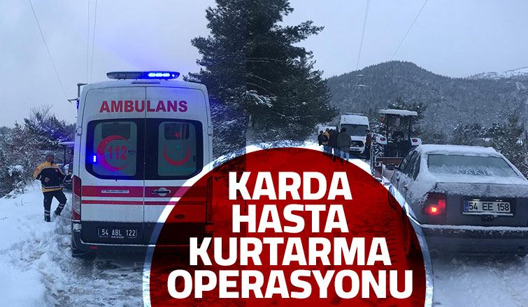 Yolu kapanan mahalledeki hasta kurtarıldı