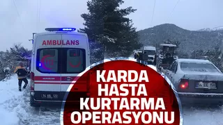 Yolu kapanan mahalledeki hasta kurtarıldı