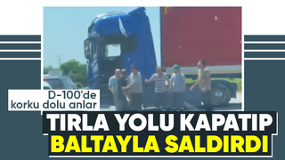 Yolu kapatıp baltayla saldırdı