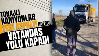 Yolu kapatıp hafriyat kamyonlarını geçirmediler