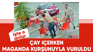 Yorgun mermi isabet etti yerinden fırladı: O anlar kamerada