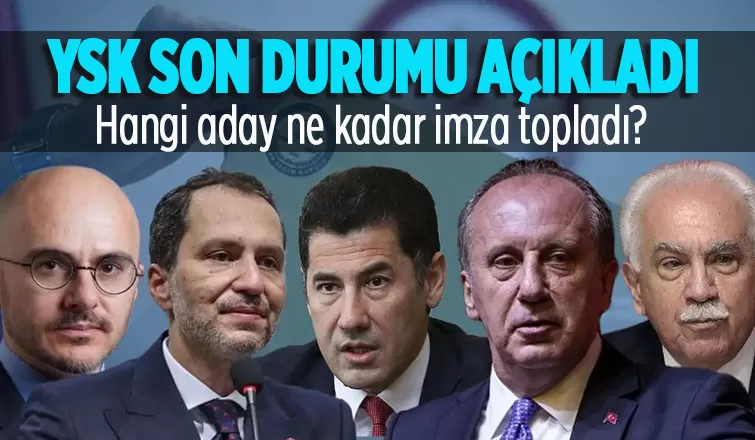 YSK açıkladı; Cumhurbaşkanı adayları kaç imza topladı?