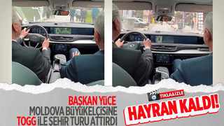 Yüce Togg'un direksiyonuna geçti, büyükelçiye şehir turu attırdı