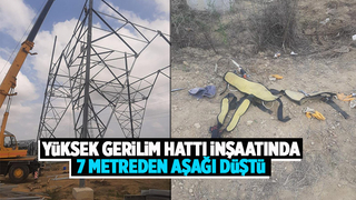 Yüksek gerilim inşaatında kaza