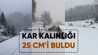 Yüksek kesimlerde kar kalınlığı 25 santimetreye ulaştı