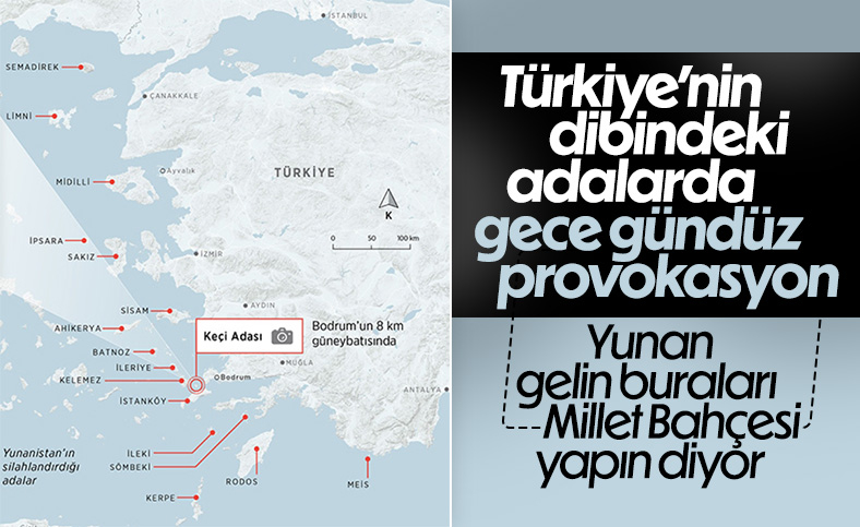 Yunanistan'ın Keçi Adası'ndaki silahlandırma provokasyonu görüntülendi