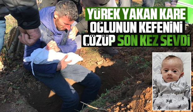 Yürek yakan acı; Oğlunun kefenini çözüp son kez sevdi