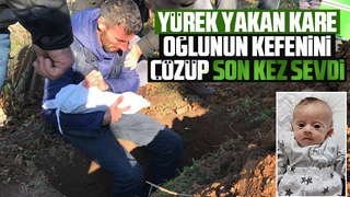 Yürek yakan acı; Oğlunun kefenini çözüp son kez sevdi