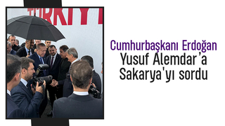 Yusuf Alemdar, Cumhurbaşkanı Erdoğan'ı karşıladı
