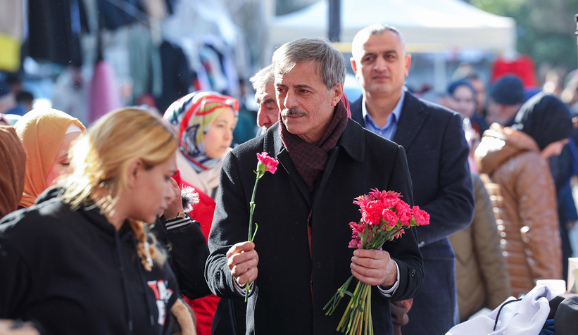 Yusuf Alemdar’a Çarşamba Pazarı’nda yoğun ilgi