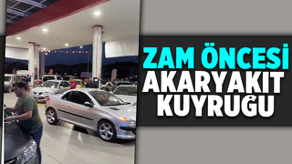 Zam öncesinde akaryakıt istasyonlarında kuyruk oluştu