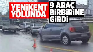 Zincirleme kaza: 9 araç birbirine girdi